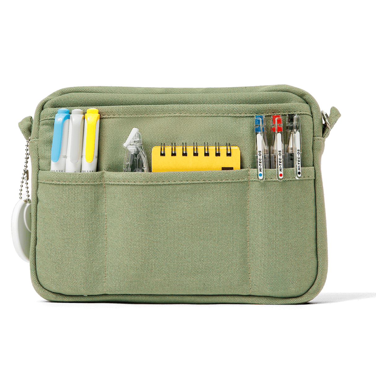 A compact carry-all pouch for artists, makers, and stationary lovers who appreciate a little order in their chaos. Structured enough to hold its form, soft enough to fit anywhere, and fully machine-washable for the days that get a little messy — your tools, pens, and creative essentials stay safe, visible, and ready wherever you go.

Inside, 20 pockets make space for art supplies, stationary essentials, and an A5 notebook, all secured by a smooth YKK zipper. Sized to fit within larger bags or carry on its o