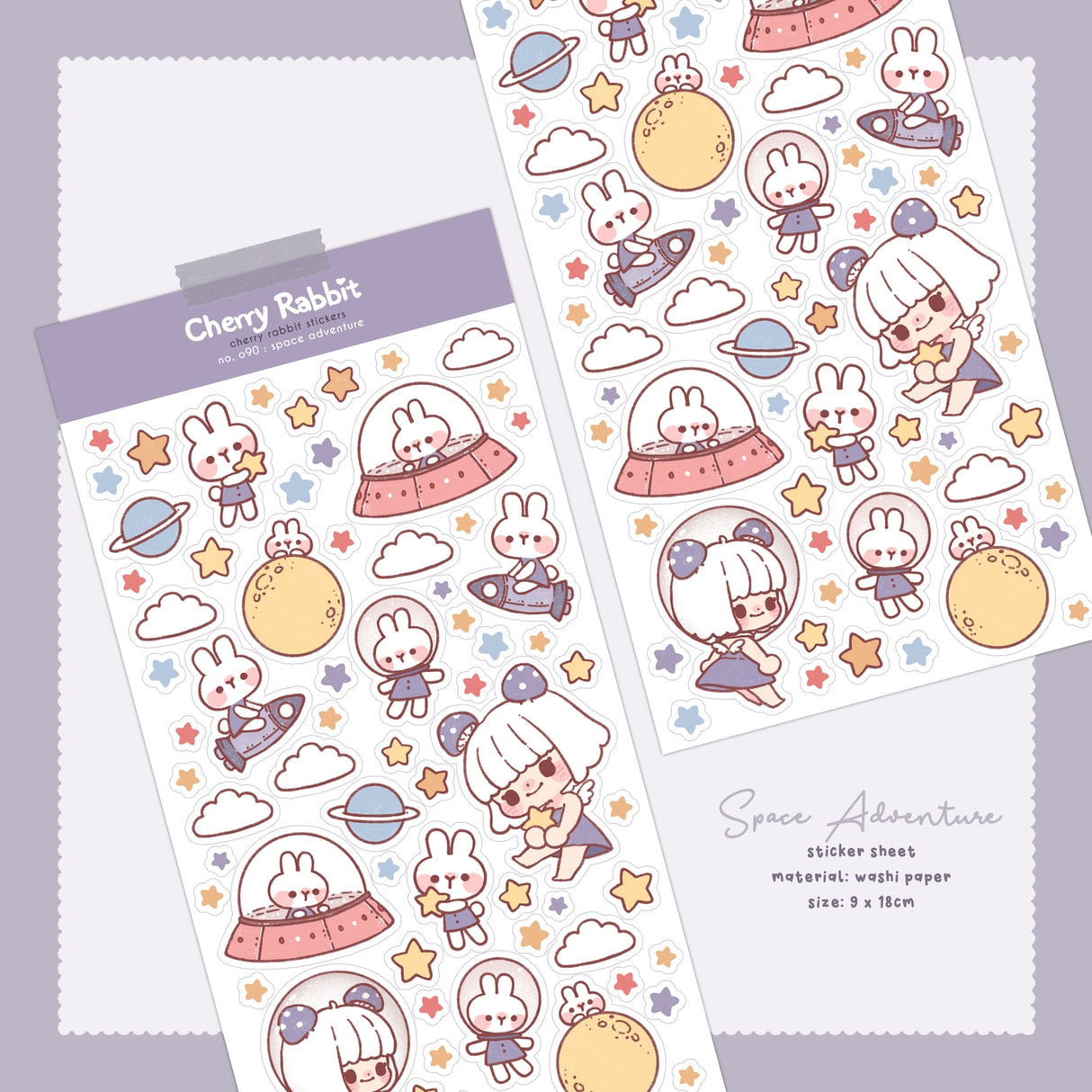 Cherry Rabbit Space Adventure Sticker
