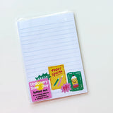 Letter writing set with a fun window signage theme by Karen Schipper.

Set includes:

8 5.82" x 8.26" writing sheets
4 illustrated envelopes
4 sticker seals