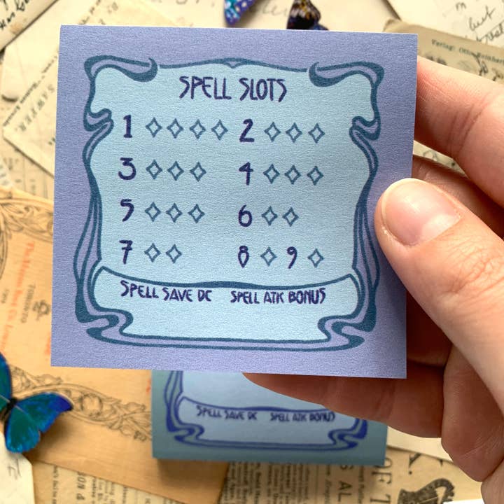 The Creeping Moon - Spell Slot Sticky Note For Dnd Full Caster