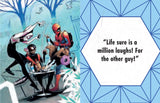 Spider-Man is associated with some of the most famous quotes in all of comics’ history. From hilarious quips to wise proclamations about heroism and responsibility, few super heroes are as quotable as Spider-Man. Now, fans can enjoy their favorite Spidey quotes with this comprehensive, pocket-sized collection. 

Take Spider-Man’s heroism with you wherever you go: With its 1.34” x 1.73” size, this tiny book fits in the palm of your hand. 

More than 150 quotes: Packed with plenty of one-liners, quips, and in