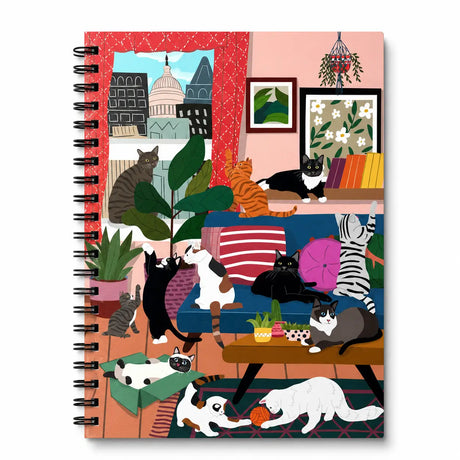 Spiral Notebook - House of Kitty Cats

A cheerful, everyday notebook designed to brighten your workspace and spark creativity. Whether you’re journaling, planning, doodling, or organizing your day, it’s a delightful companion for home, school, or the office.

A-5 Spiral Notebook
5 3/4" x 8 1/4"
Sturdy double-spiral binding
Heavy Cover Stock with 3 layers of 400 gsm
160 ruled pages
Natural white text paper