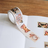 Cinta washi con sellos de gatos atigrados