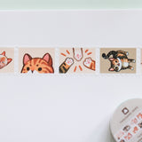 Cinta washi con sellos de gatos atigrados