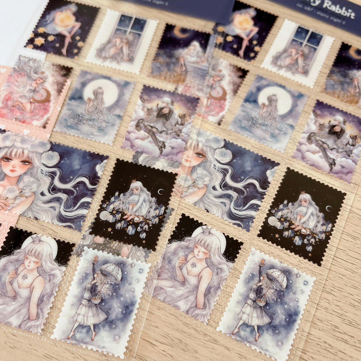 Cherry Rabbit Starry Night II Sticker Sheet