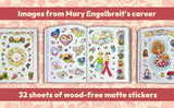 Unleash your creativity as you recreate beloved art and quotes from the Mary Engelbreit collection. This adult book book isn't just about stickers—it's a meditative experience that offers relaxation, focus, and creative stimulation. This sticker book contains more than 500 stickers with beautiful images from Mary Engelbreit's expansive career. It also includes 32 sheets of wood-free matte stickers, excellent for scrapbooking and using on any paper craft activity, as well as 72 pages of colorful patterned pa