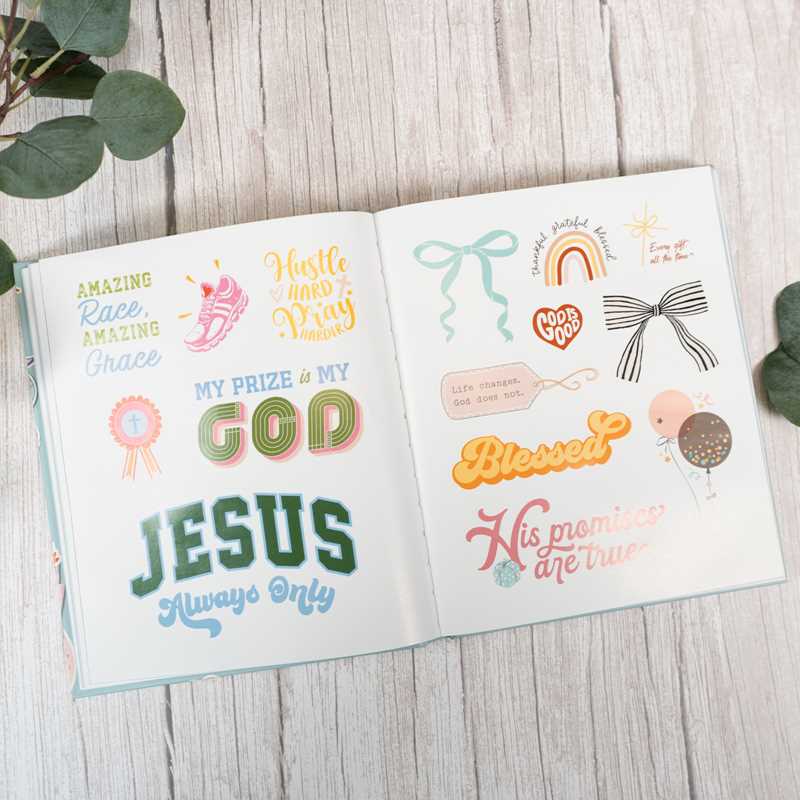 Celebrate your faith and add more inspiration to your world with this beautiful collection of 600 uplifting faith-inspired stickers for crafters, scrapbookers, or anyone who just loves stickers.

The back of an envelope that carries an encouraging card. A packed lunch that needs some extra punch. A journal capturing a faith journey. The mirror a daughter spends lots of time in front of. A go-everywhere drink tumbler or laptop. Stickers can pop up in many places reminding us of God’s promises. This special c