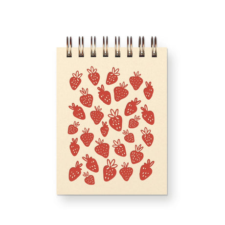 Berry delightful and oh-so-charming! This notebook is here to inspire your most fruitful ideas and keep your days feeling fresh. Whether it’s for brainstorming, journaling, or daydreaming, every page is a little slice of happiness!

Additional Details :

3”x4"
65 Unlined Interior Pages
Uncoated Vellum 70# Text Off-White Interior Paper
Bronze Wire-O Binding
Locally Made in Lawrence, Kansas