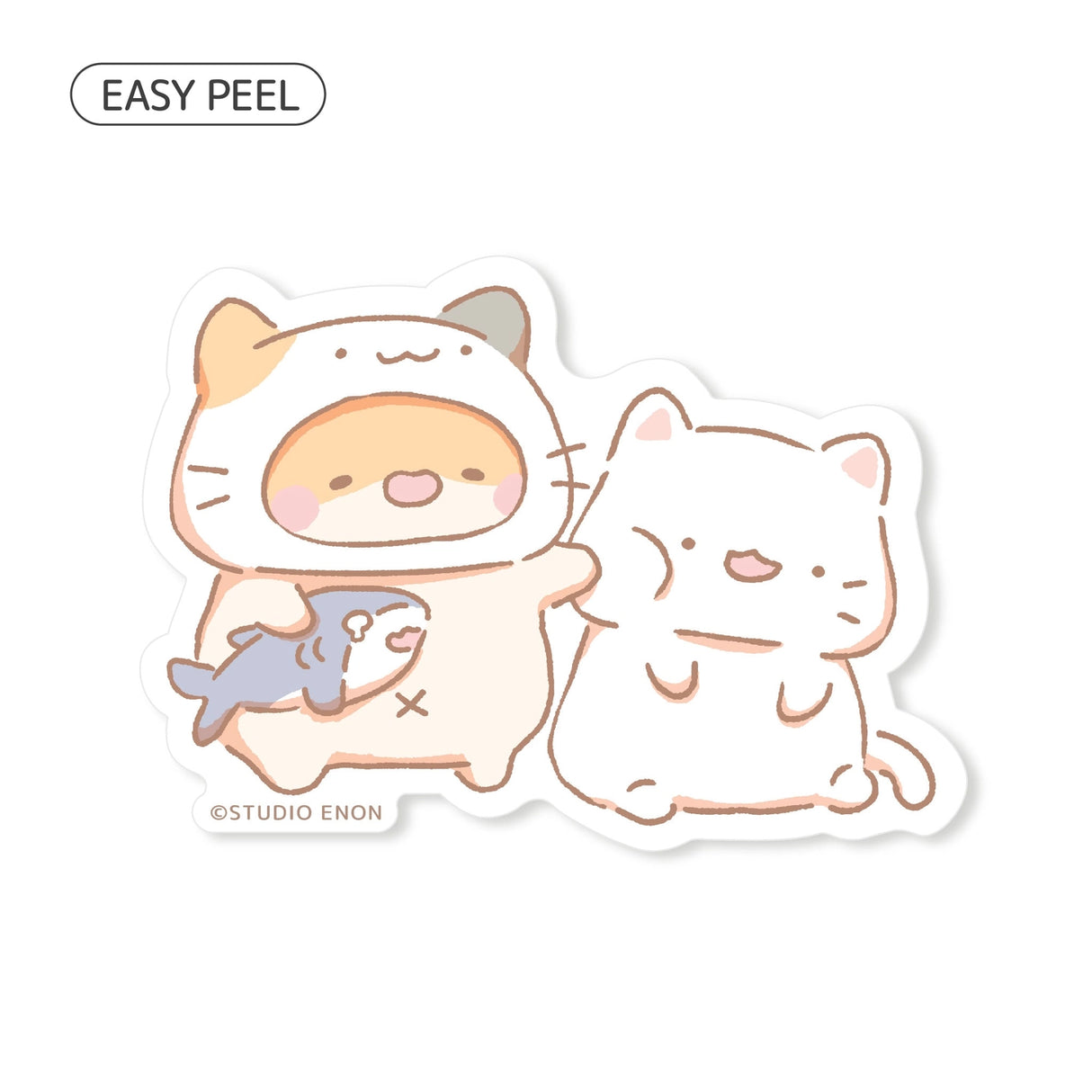 Muffinmaru discovered the perfect way to enhance his bond his cat friend—becoming a cat. The matte coating on this sticker gives it a premium soft touch and the backing paper is cut for an easy peeling experience.

Dimensions:&nbsp; 2.7” x 1.9” (6.8cm x 4.9cm)
Material: PP
Waterproof
Quantity: 1 sticker