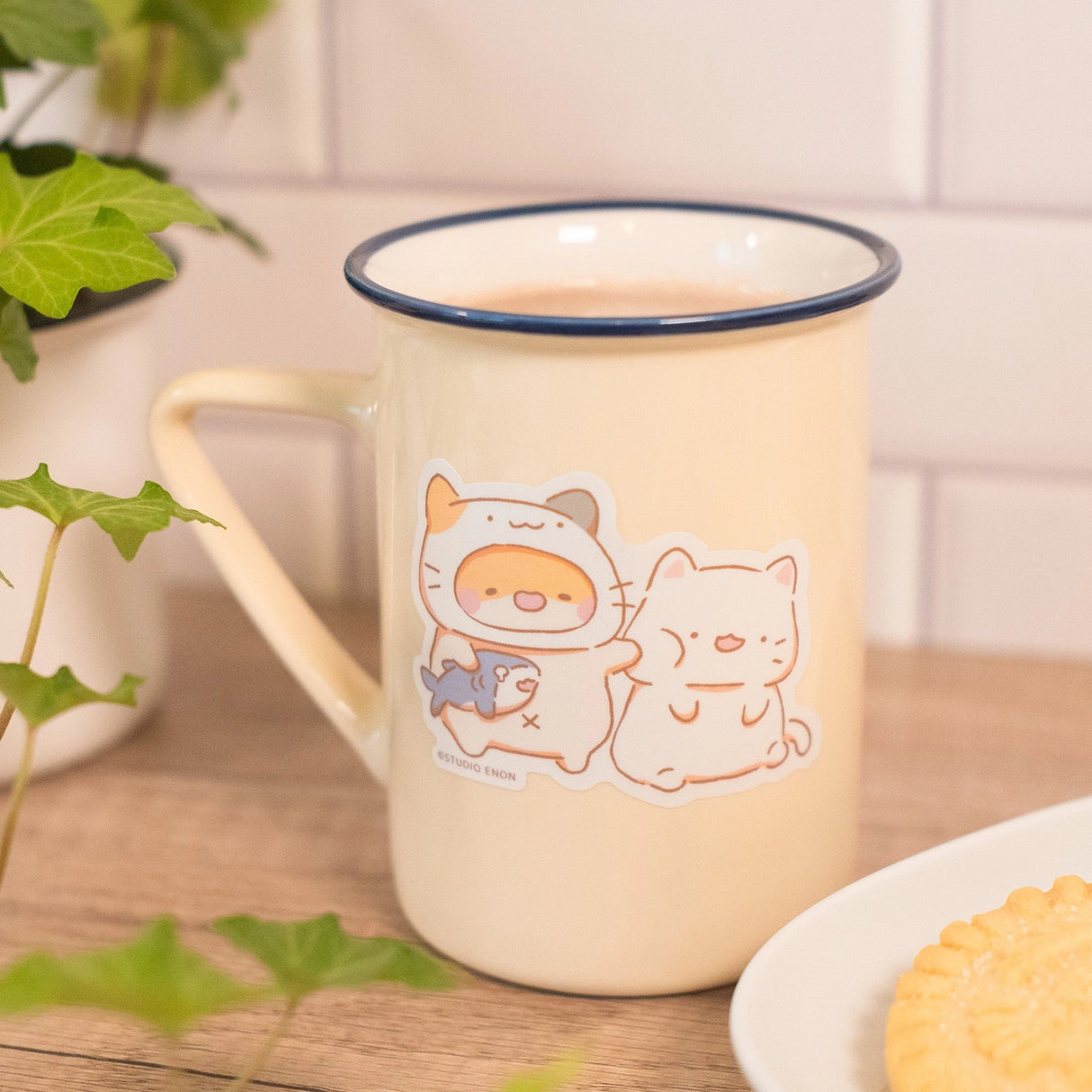 Muffinmaru discovered the perfect way to enhance his bond his cat friend—becoming a cat. The matte coating on this sticker gives it a premium soft touch and the backing paper is cut for an easy peeling experience.

Dimensions:&nbsp; 2.7” x 1.9” (6.8cm x 4.9cm)
Material: PP
Waterproof
Quantity: 1 sticker