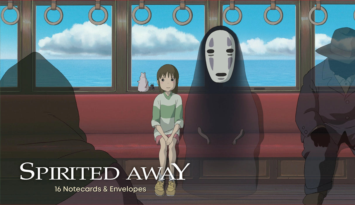 Connect with loved ones near and far with these notecards featuring film stills from Spirited Away, Studio Ghibli's award-winning film about a young girl's journey through the spirit realm.


Includes 16 folded cards with full-color artwork (8 designs, repeating twice) and 16 envelopes in a lovely gift box with a pull-off lid.

Pair this boxed set with other themed merchandise, including Spirited Away Journal, Spirited Away Sketchbook, Studio Ghibli 100 Collectible Postcards volumes 1 and 2, and more, to cr