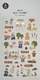 Suatelier - Ggumi Farm Sticker Sheet

The Ggumi Farm sticker sheet from Suatelier captures the charm of farming and the inviting atmosphere of your favorite neighborhood market. Known for their soft colors and playful aesthetic, Suatelier stickers add an instant dose of warmth and whimsy wherever you place them.

Package measures approx. 8" x 3.5"
Includes 1 sticker sheet
