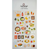 Bring delicious charm to your journal, planner, or happy mail with the Food Trip #5 sticker sheet from Suatelier. Packed with adorable food illustrations and cozy snack‑time moments, this sheet captures the joy of eating well and savoring the little things. Known for their soft colors and playful aesthetic, Suatelier stickers add an instant dose of warmth and whimsy wherever you place them.

Package measures approx. 8" x 3.5"
Includes 1 sticker sheet