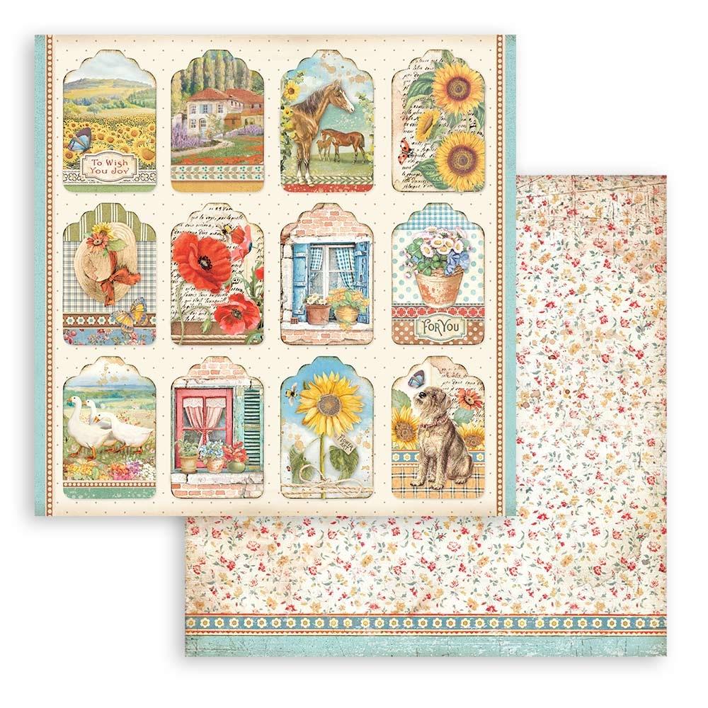 Bloc de papel con diseño de girasoles, 12 x 12 pulgadas, paquete de 10 