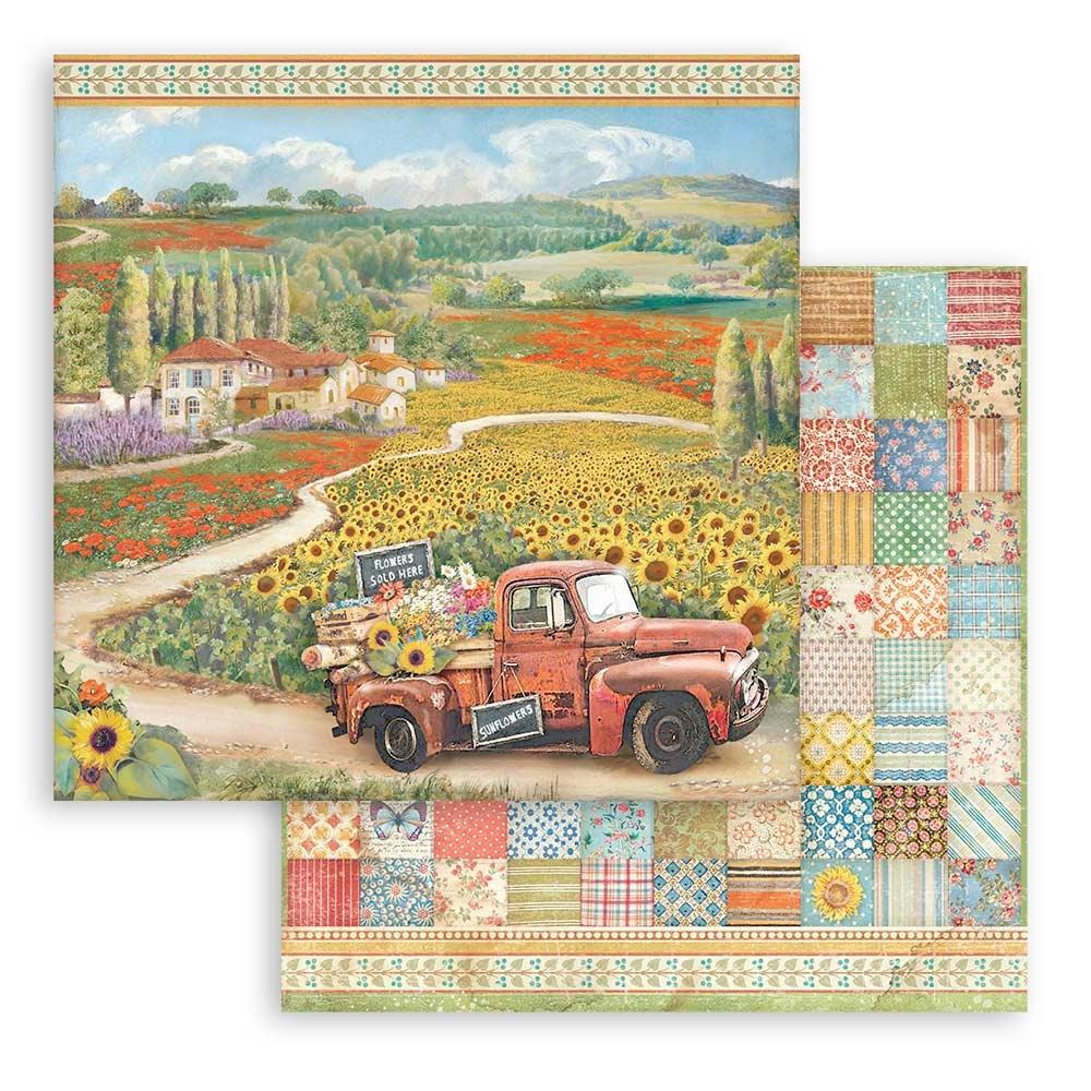 Bloc de papel con diseño de girasoles, 12 x 12 pulgadas, paquete de 10 