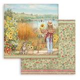 Bloc de papel con diseño de girasoles, 12 x 12 pulgadas, paquete de 10 