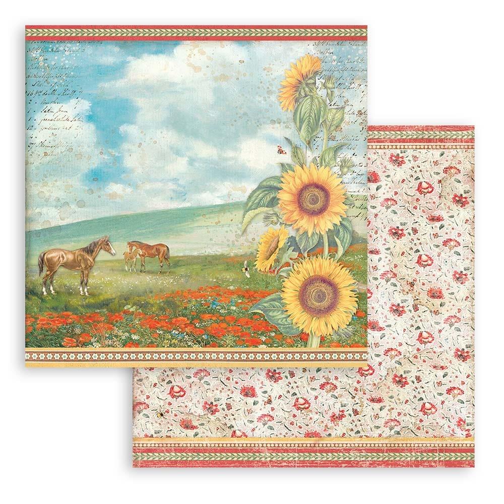 Bloc de papel con diseño de girasoles, 12 x 12 pulgadas, paquete de 10 