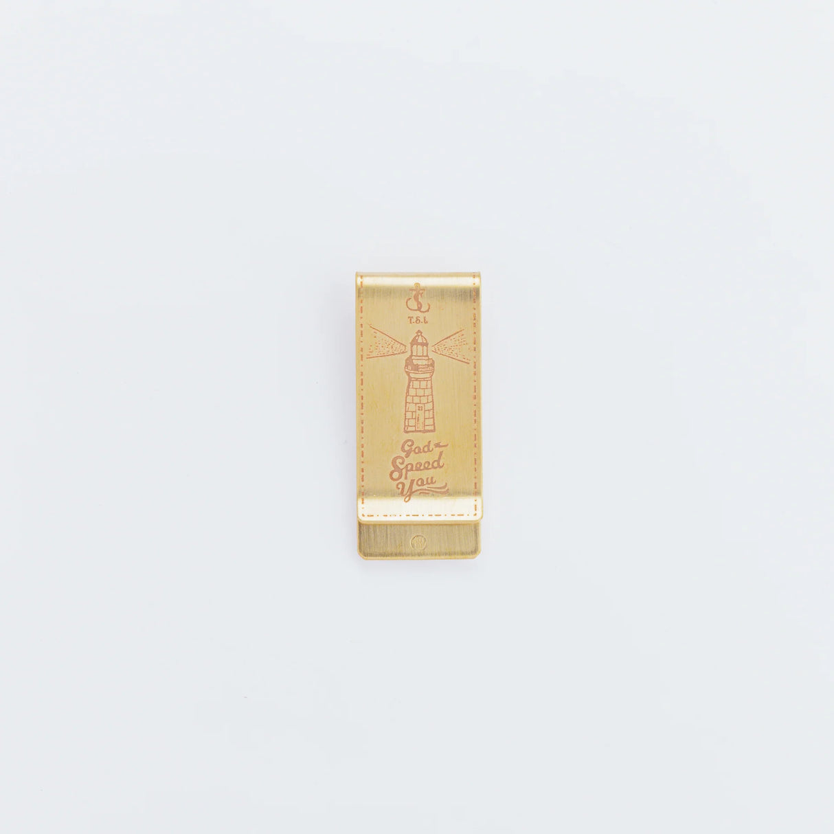 A brass money clip, handcrafted one by one with care.

Not only for holding bills—it’s also useful for keeping documents together with a notebook or planner.

Engraved with the message “God Speed You” and a lighthouse motif, wishing safe travels ahead.

Size: Approx. W2.3 x H5.3cm

As you use it, the brass will develop a natural patina over time—enjoy the changing character that comes with age.

Color: The color you see on your screen may differ from the actual product.

Brass Products

Due to the nature of