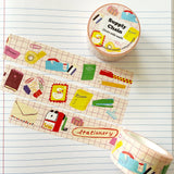 Karen's cute supplies on a fun graph background.

Perfect for decorating planners, journals, cards, gifts, and scrapbooks. The perfect roll of washi for stationery lovers!

25mm x 10m tape&nbsp;
Artwork property of Karen Schipper
Shrink-wrapped with label stickers on both sides (save for your junk journal!)