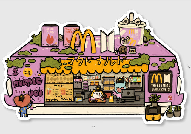 Sushiboiiiyy - BTS Meal Vinyl Sticker

Die cut stickers are roughly 3x3" and are laminated with a Matte finish.