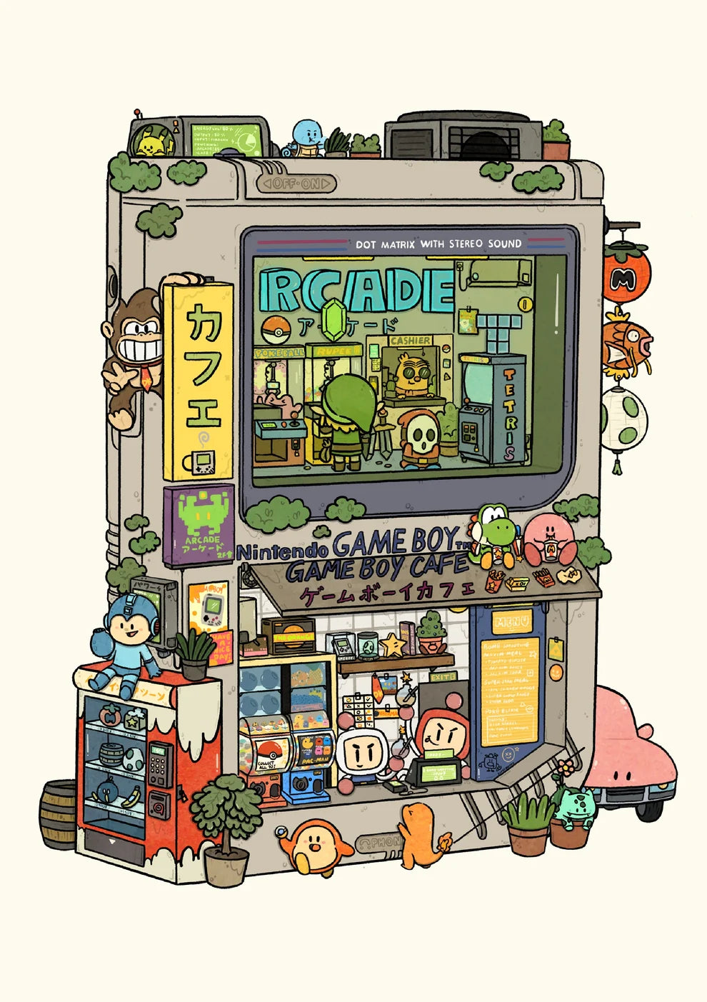 It includes 30 postcards which reimagines everyday items and iconic brands into vibrant, playful and imaginative storefronts.