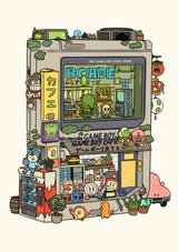 It includes 30 postcards which reimagines everyday items and iconic brands into vibrant, playful and imaginative storefronts.