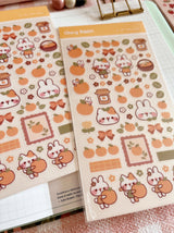 Cherry Rabbit Sweet Orange Sticker Sheet