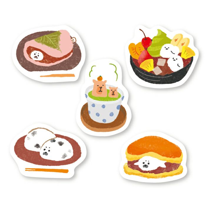 Pegatinas de hojuelas dulces japonesas de Sweets Animal Workshop