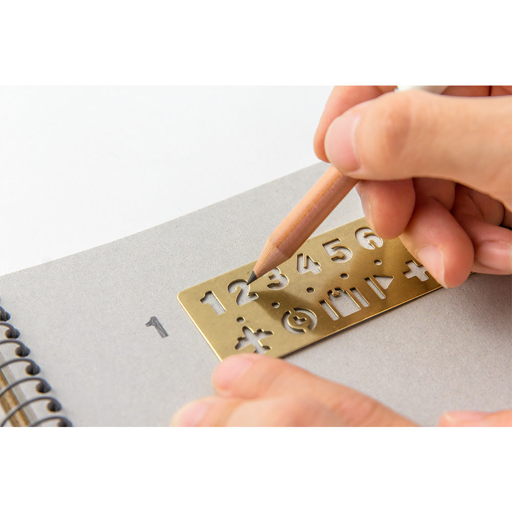 TRAVELER'S COMPANY Brass Template Bookmark Number
