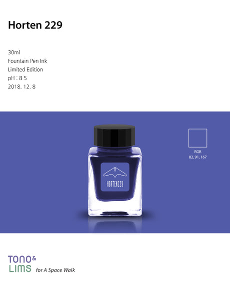 Horten 229 is part of the Remastered Limited Edition collection, designed to enhance the original shades of the inks with new and improved formulas. The Remastered Limited Edition collection brings out a great sense of depth to the colors of the inks while still keeping its original appeal, resulting in a more evolved performance.

30ml