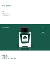 Tono &amp; Lims Friendship Line Fountain Pen Ink Collection where every ink in the Friendship Line embodies the power of friendship through beautifully crafted colors that flow effortlessly on the page. Add a personal touch to your work with a variety of hues that are as diverse and special as the friendships we cherish.

30ml

Shimmering