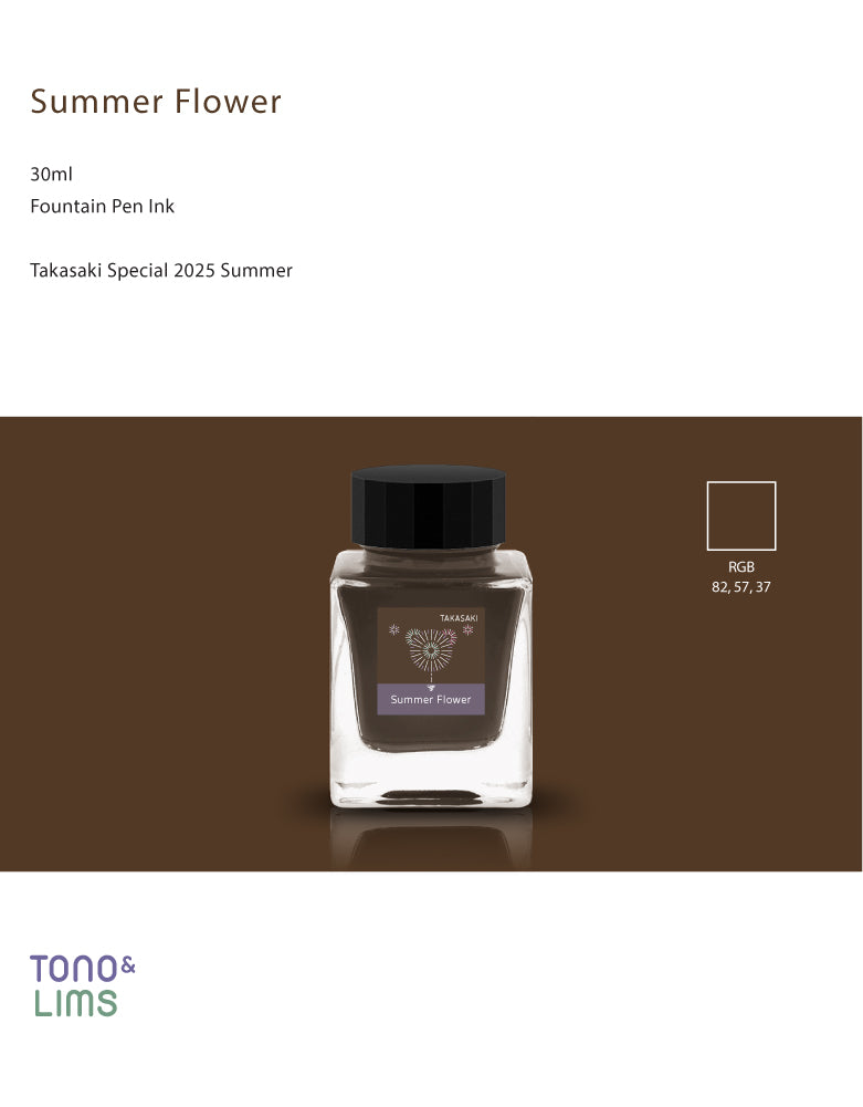 Summer Flower&nbsp;is a&nbsp;limited-edition fountain pen ink&nbsp;created exclusively for the&nbsp;“Space Walk” event in Takasaki, Japan&nbsp;in 2025.&nbsp;

30ml