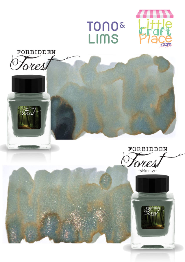 Forbidden Forest evokes the feeling of wandering into an ancient woodland where sunlight barely reaches the forest floor. At its heart is a rich, mysterious teal that pools into deep blue-green shadows, while earthy bronze and mossy olive undertones emerge as the ink dries. The result is a beautifully atmospheric color that shifts between enchanted forest greens and hidden twilight depths, capturing the magic and mystery of a place untouched by time.