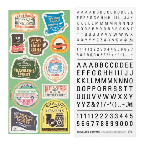 This is a sticker set for customizing TRAVELER’S notebook that makes it more fun, including index and pocket stickers, icon stickers to represent different plans, dry transfer, and stickers to decorate the cover. The 2026 version features a design with a theme of “TRAVELER'S SPIRIT"


You can customize the cover of the 2026 diary or other notebooks with stickers of analog motifs. Have a good trip with THE TRAVELER'S SPIRIT in 2026.