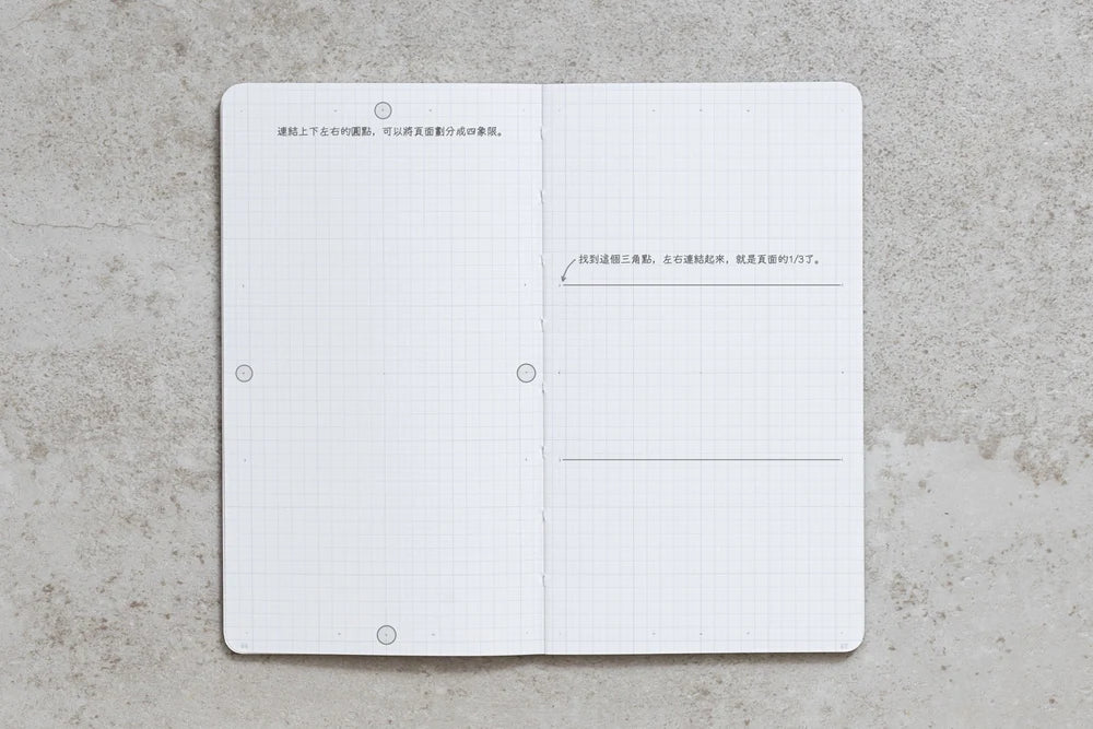 The new designed SMART GRIDS and the horizontal and vertical anchor points for dividing the page into three or four equal parts show clear formats at one glance
The unique structure design, including a proper width for users to hold with one hand and the thick back cover, allows users to write while moving or standing
Uses 4mm grids as the core format; single grids are suitable for English or Japanese, and double grids for Chinese characters
Utilize the 2mm mini-grids to align and draw formats