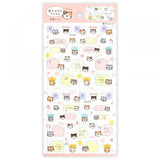 This sticker has a translucent and matte texture that blends in with the notebook.
It can be separated with perforations and carried as much as necessary.
The design is of cats chatting about their plans and notes.


1 Sheet included
165× 90mm
Transparent seal