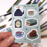 Hoja de pegatinas de la hora del té