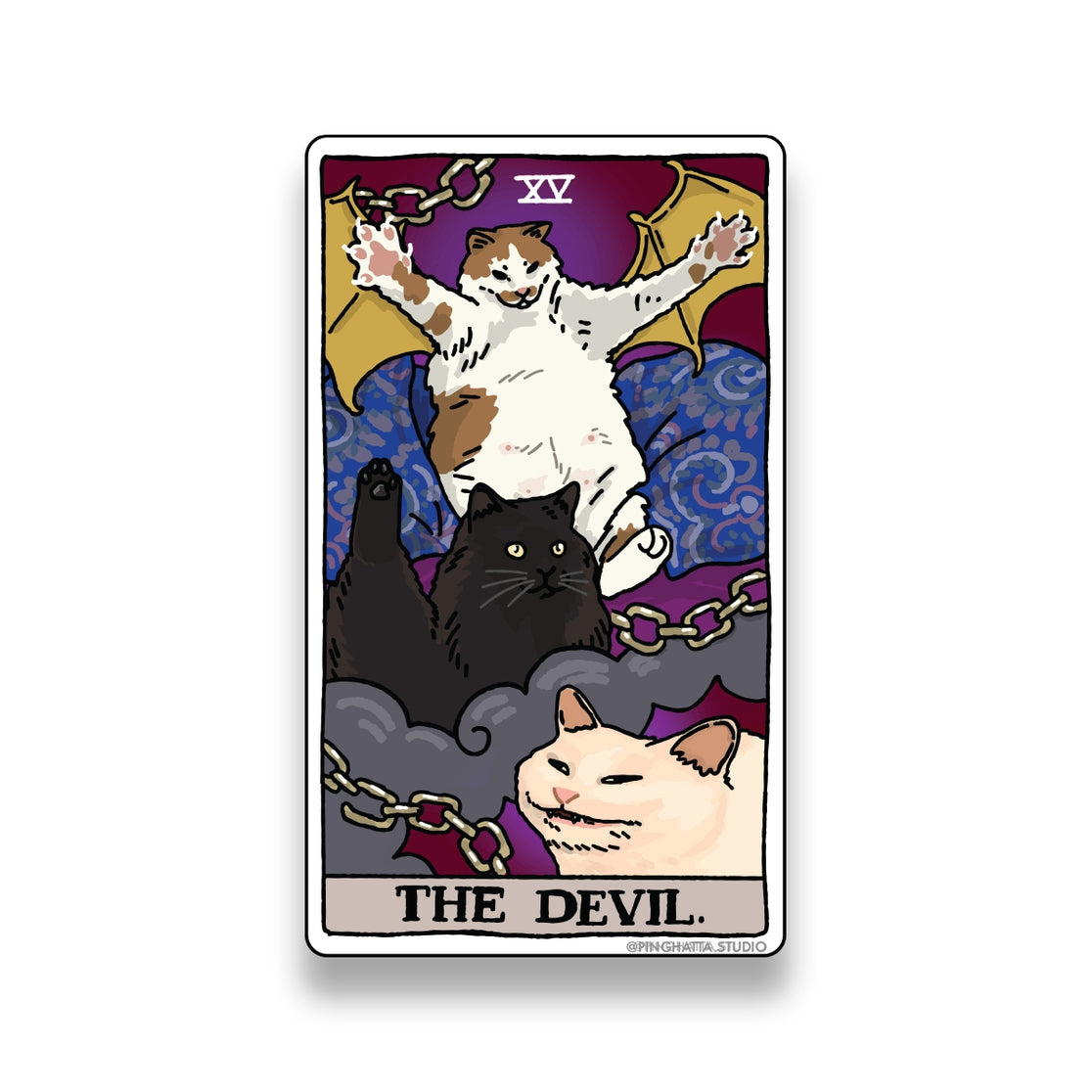 Pegatinas de memes del gato del Tarot del diablo (Arcanos mayores)