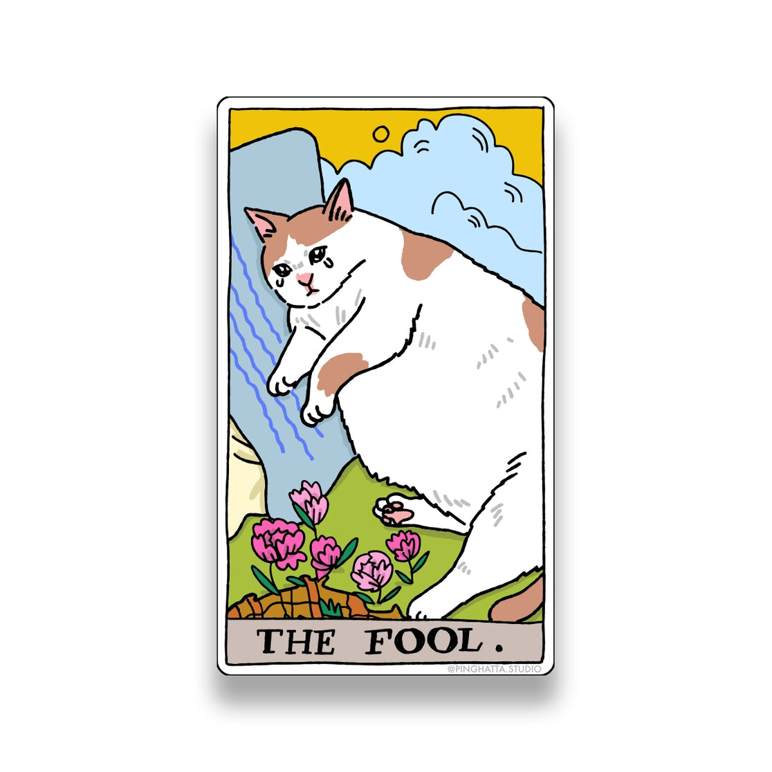 Pegatinas de memes del gato del Tarot El Loco (Arcanos Mayores)