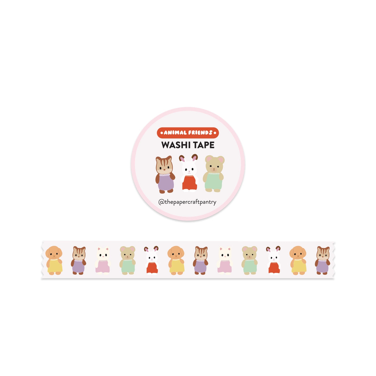 The Paper + Craft Pantry Washi Tape - Animal Friends

This roll of washi tape features the cutest animal friends! Perfect for journaling or adding to your planner!