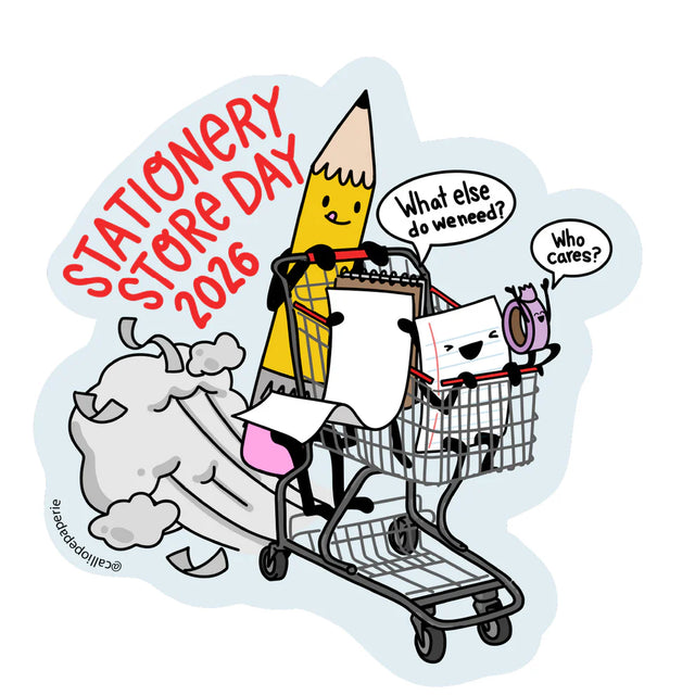 Stationery Store Day 2026

3" x 4" vinyl sticker with art by KB of Calliope.

Durable and waterproof.