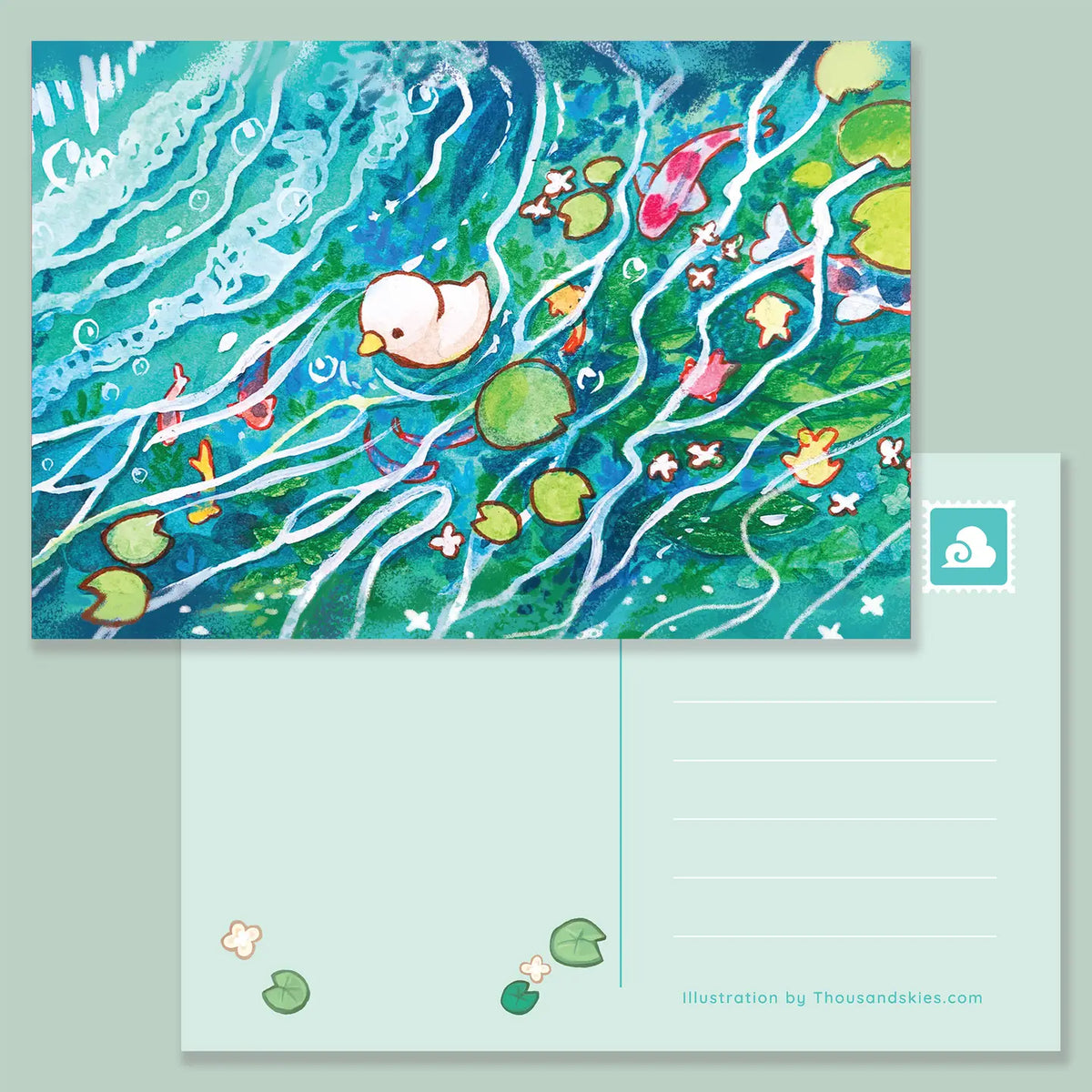 Thousand Skies - A Lost Duckling Postcard

A playful and colorful illustration to brighten someone's day.

• 4 in x 6 in postcard
• Matte finish
• Heavy Cardstock

Please consider that monitor calibrations are all different. The color you see might slightly differ from the photo.

Design ©Thousand Skies