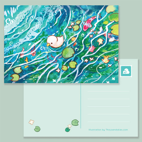 Thousand Skies - A Lost Duckling Postcard

A playful and colorful illustration to brighten someone's day.

• 4 in x 6 in postcard
• Matte finish
• Heavy Cardstock

Please consider that monitor calibrations are all different. The color you see might slightly differ from the photo.

Design ©Thousand Skies