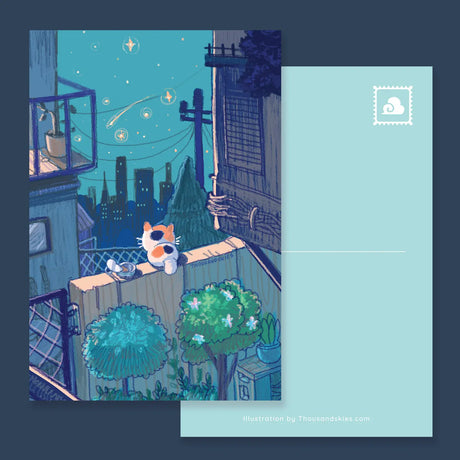 A playful and colorful illustration to brighten someone's day.

• 4 in x 6 in postcard
• Matte finish
• Heavy Cardstock

Please consider that monitor calibrations are all different. The color you see might slightly differ from the photo.

Design ©Thousand Skies