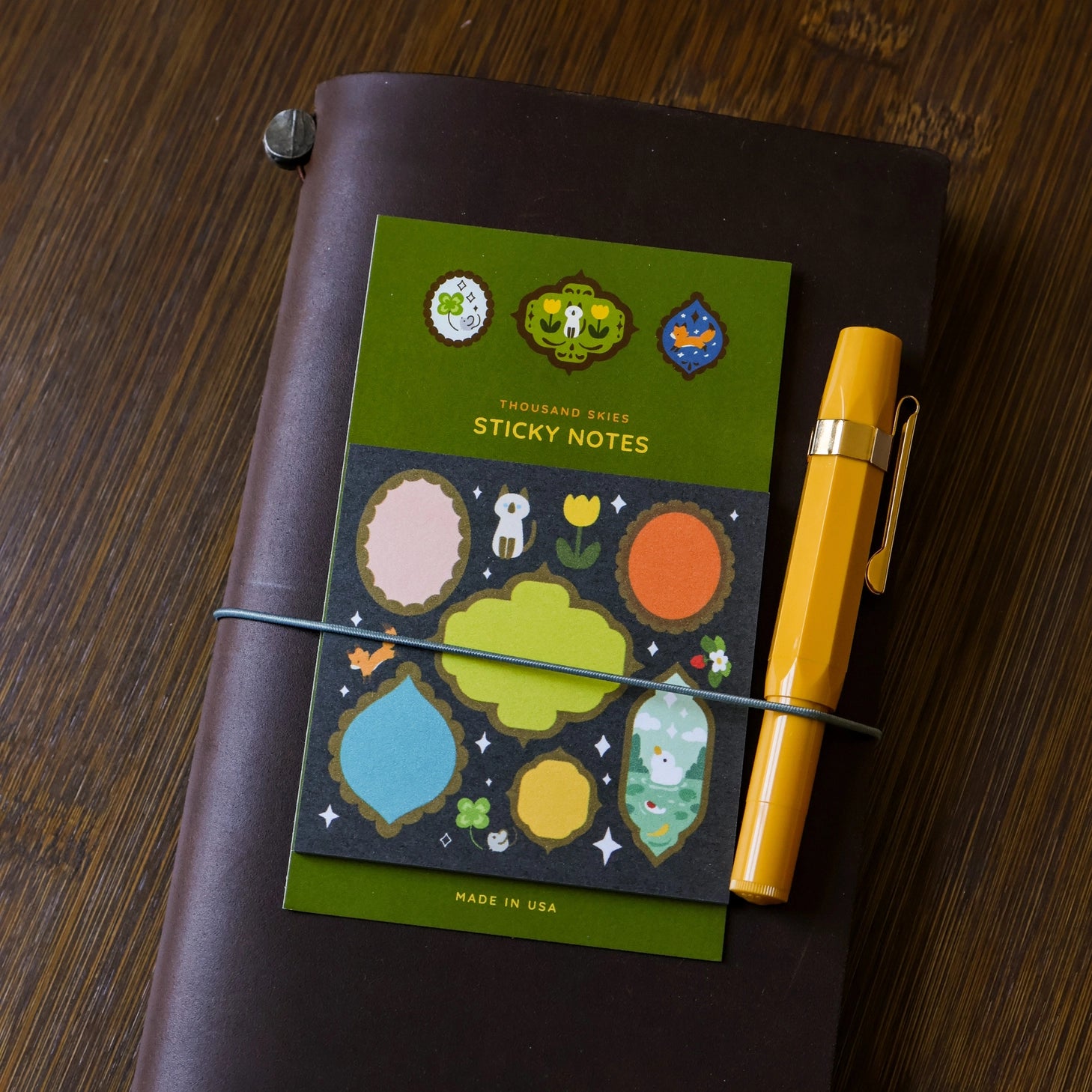 Full color sticky notes featuring one of Thousand Skies' known designs, retro frames!

3x3 inches
25 sheets
Printed with 3M