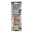 Tim Holtz Distress Mini Oxide Ink Pads are a collection of 1 x 1 cubes featuring water-reactive dye & pigment ink fusion that creates an oxidized effect when sprayed with water. Like their larger counterpart, the Mini Oxide Ink Pads have a raised felt pad with fade resistant ink that coordinates with the full Distress palette of colors. Each ink pad is stackable. Use with stamps, stencils, and direct to surface. 