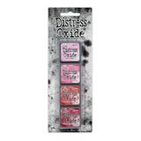 Tim Holtz Distress Mini Oxide Ink Pads are a collection of 1 x 1 cubes featuring water-reactive dye &amp; pigment ink fusion that creates an oxidized effect when sprayed with water. Like their larger counterpart, the Mini Oxide Ink Pads have a raised felt pad with fade resistant ink that coordinates with the full Distress palette of colors.