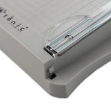 The Tim Holtz 6.25 inch / 16cm Mini Trimmer has many features not found in similar products. This product is portable and lightweight. It is perfect for trimming photographs and creating card fronts.

Features include: Hardened steel precision ground blade, Molded in measuring grid, 6.25 inch / 16cm cutting blade length and Finger guard that holds your paper in position for the perfect cut.

Width &nbsp; &nbsp;5.4 in &nbsp; &nbsp;/ &nbsp; &nbsp;13.72 cm
Height &nbsp; &nbsp;1.7 in &nbsp; &nbsp;/ &nbsp; &nbsp