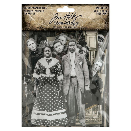 Get ready for a hauntingly creative Halloween with Tim Holtz Halloween Layers and Paper Dolls! This spooky and vintage paper pack is your ticket to bewitchingly beautiful mixed-media crafts. Featuring creepily nostalgic images, you'll get vintage Halloween photos of costumes, decorations, and more. Use these layers to craft spellbinding scrapbook pages, cards, journals, and other projects. The intricate paper doll motifs let you conjure up interactive scenes and stories.