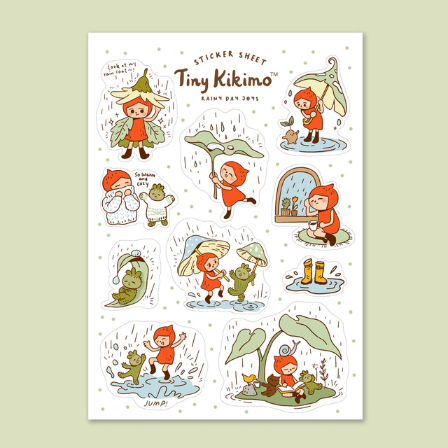 Tiny Kikimo Sticker Sheet - Rainy Day Joys

Perfect for planners, journals, or scrapbooking. Approx. 4 x 6 in.